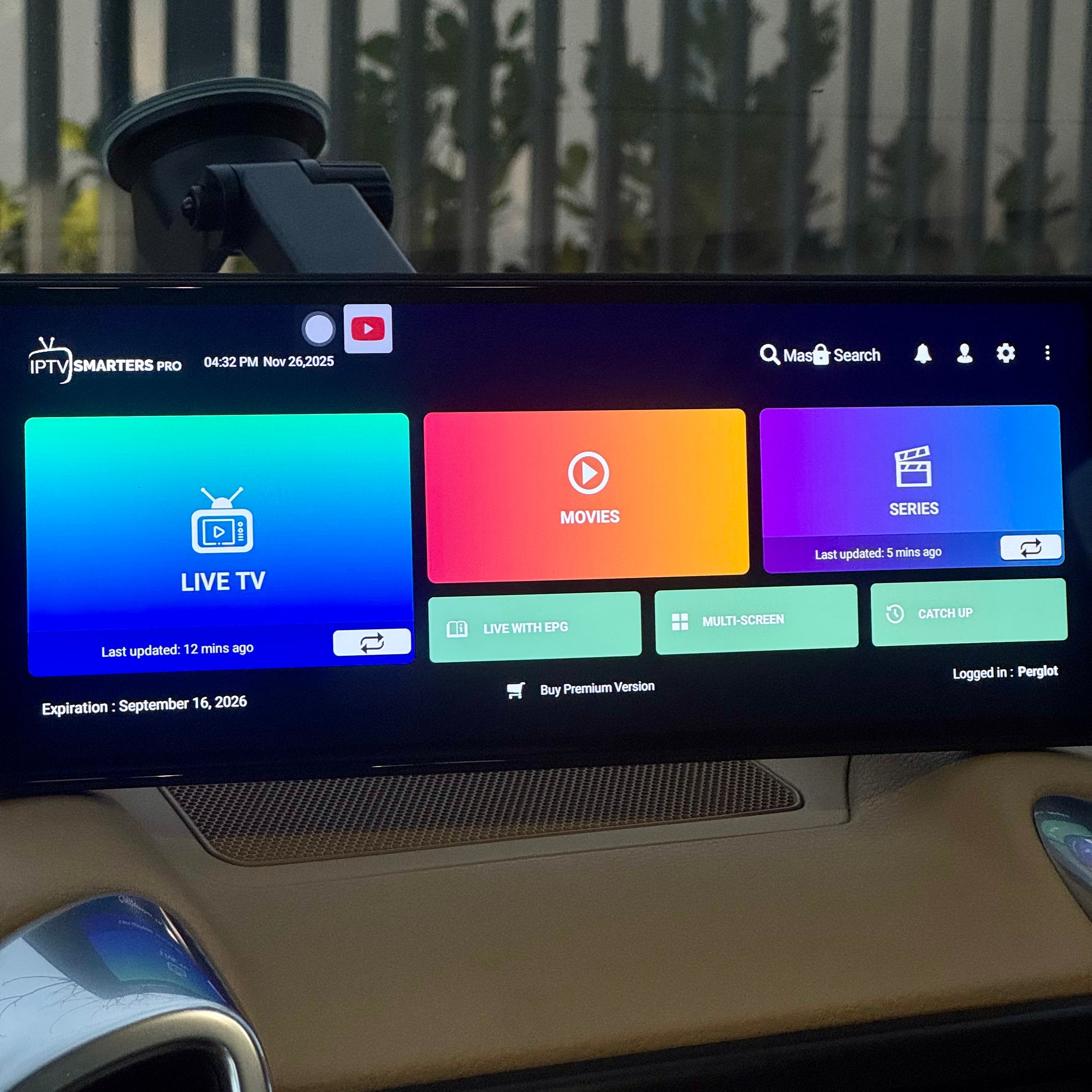 PerglotScreen UltraHD (2026 Model) - Преносим Мултимедиен Екран за Кола - Гледай YouTube, Телевизия, Филми и Сериали в Движение