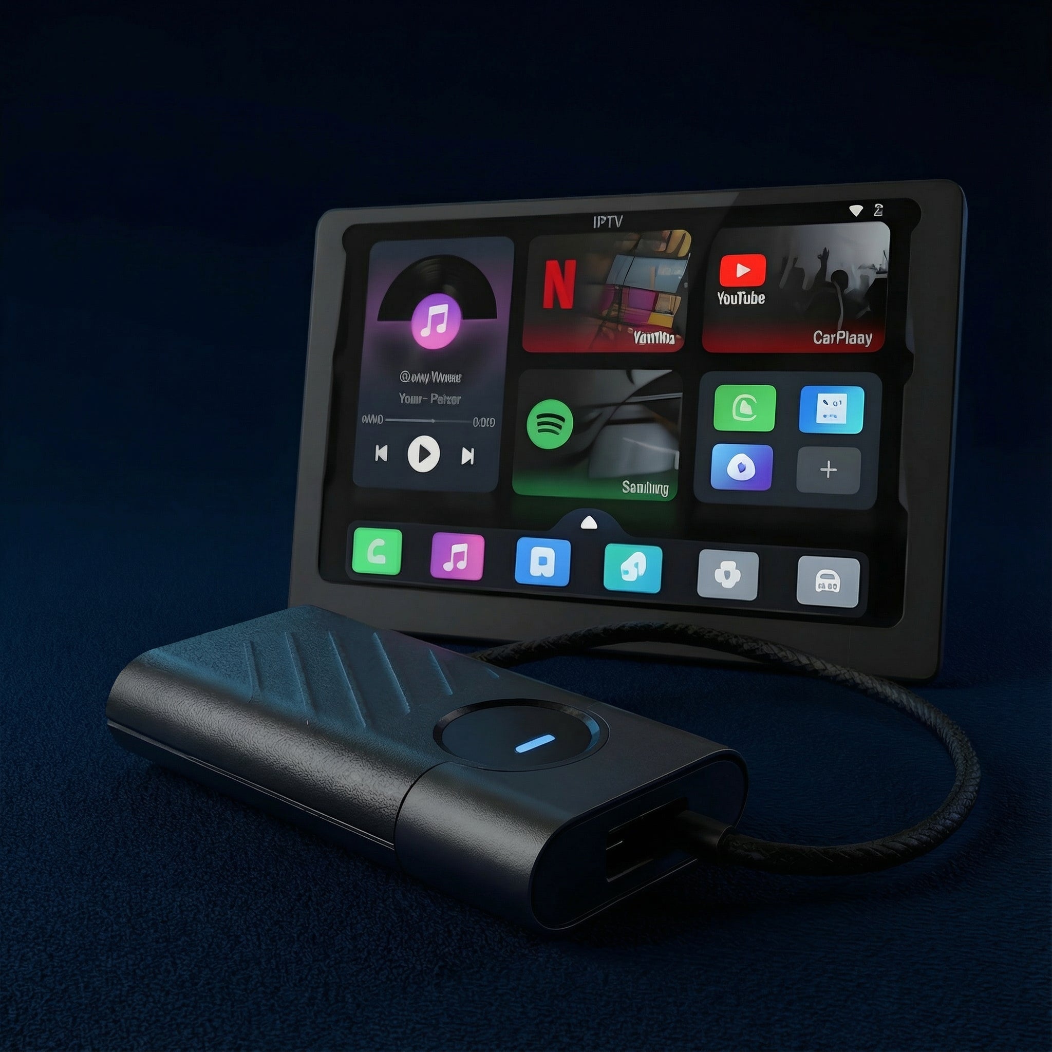 StreamHub GO – Wireless CarPlay & Android Auto адаптер за кола | Netflix, YouTube, TikTok, Disney+, Spotify, IPTV | Всичко-в-1