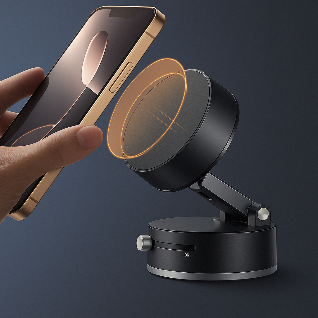 Suport magnetic ultra stabil pentru telefon cu atașament pentru vid